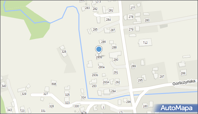 Gorliczyna, Gorliczyna, 290b, mapa Gorliczyna