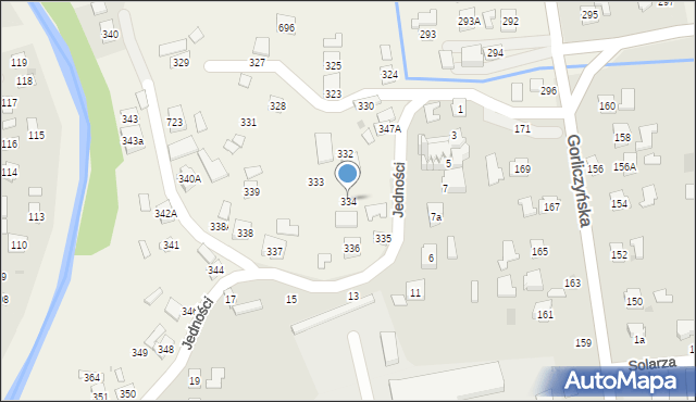 Gorliczyna, Gorliczyna, 334, mapa Gorliczyna