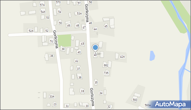 Gorliczyna, Gorliczyna, 42, mapa Gorliczyna
