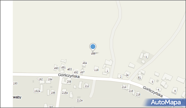 Gorliczyna, Gorliczyna, 496, mapa Gorliczyna
