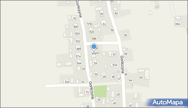 Gorliczyna, Gorliczyna, 570, mapa Gorliczyna