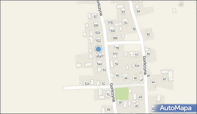 Gorliczyna, Gorliczyna, 57A, mapa Gorliczyna