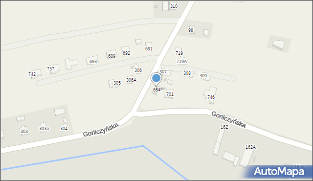 Gorliczyna, Gorliczyna, 684, mapa Gorliczyna