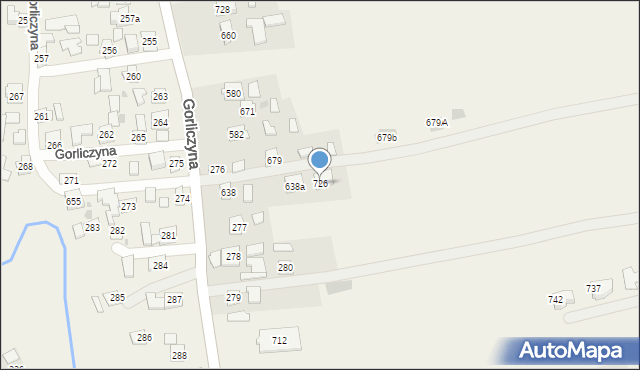 Gorliczyna, Gorliczyna, 726, mapa Gorliczyna