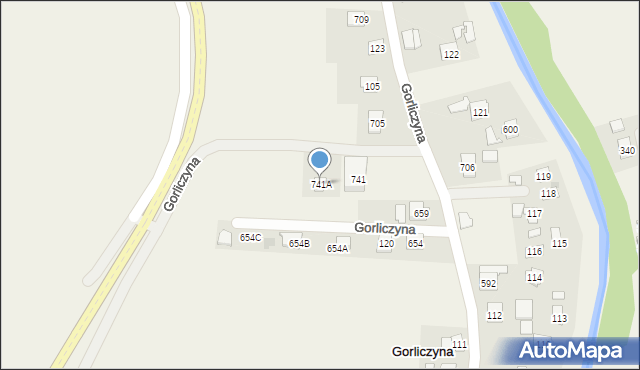 Gorliczyna, Gorliczyna, 741A, mapa Gorliczyna