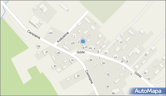 Górno, Górki, 4, mapa Górno