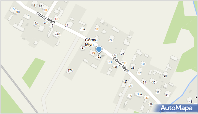 Górny Młyn, Górny Młyn, 21, mapa Górny Młyn