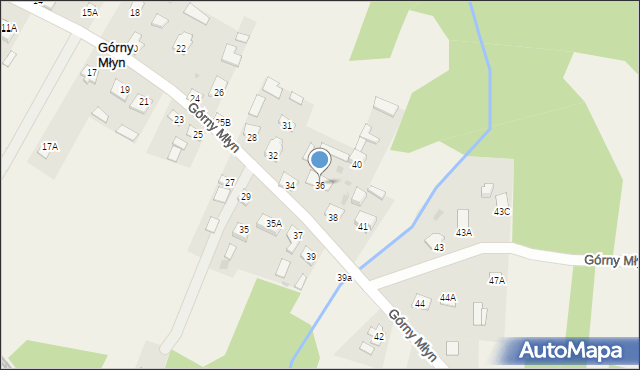 Górny Młyn, Górny Młyn, 36, mapa Górny Młyn