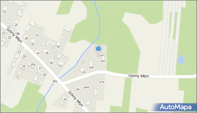 Górny Młyn, Górny Młyn, 43b, mapa Górny Młyn