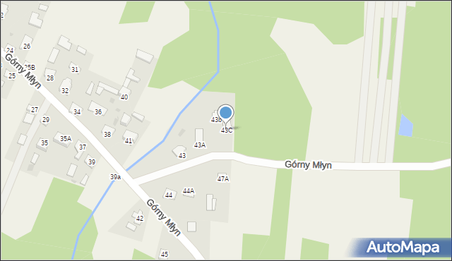 Górny Młyn, Górny Młyn, 43C, mapa Górny Młyn