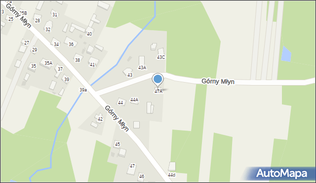 Górny Młyn, Górny Młyn, 47A, mapa Górny Młyn