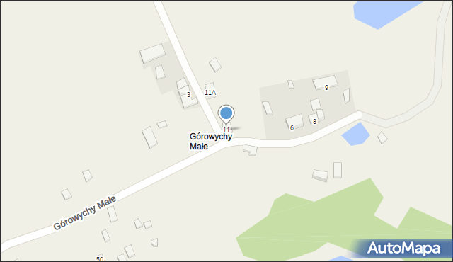 Górowychy Małe, Górowychy Małe, 11, mapa Górowychy Małe