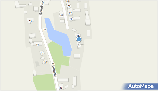 Goruńsko, Goruńsko, 64, mapa Goruńsko