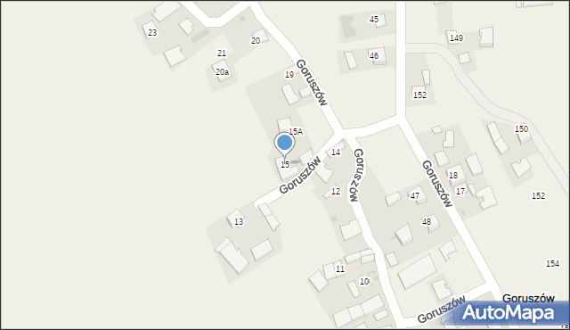 Goruszów, Goruszów, 15, mapa Goruszów
