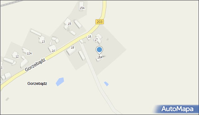 Gorzebądz, Gorzebądz, 16A, mapa Gorzebądz