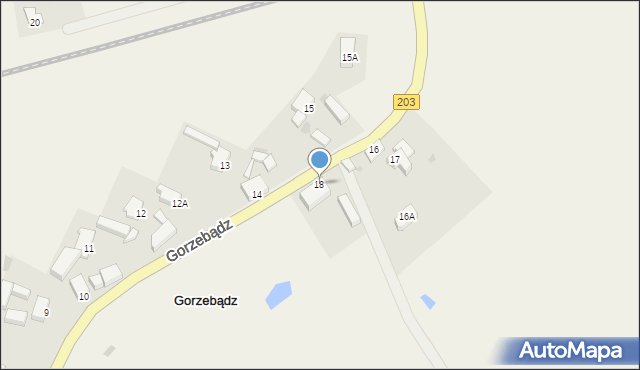 Gorzebądz, Gorzebądz, 18, mapa Gorzebądz