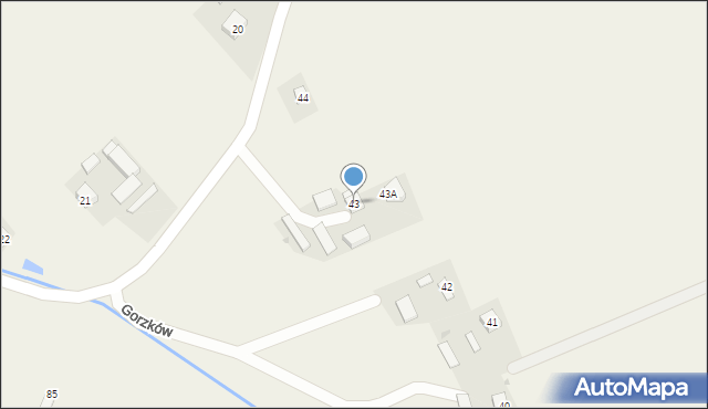 Gorzków, Gorzków, 43, mapa Gorzków