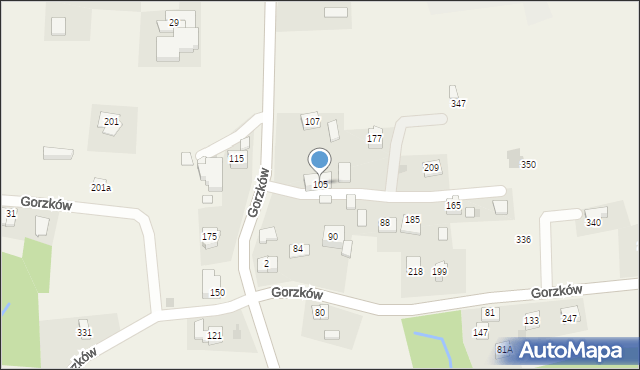 Gorzków, Gorzków, 105, mapa Gorzków