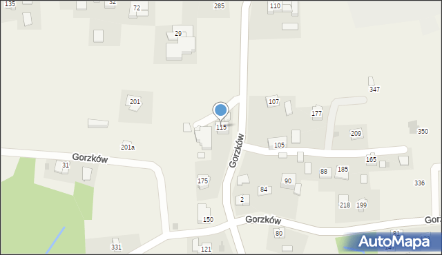 Gorzków, Gorzków, 115, mapa Gorzków