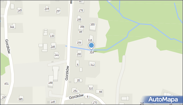 Gorzków, Gorzków, 314, mapa Gorzków