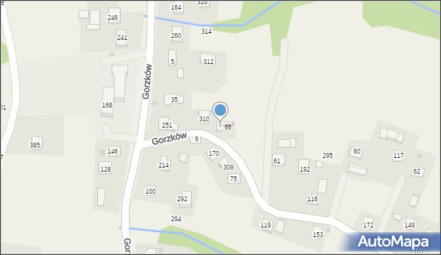 Gorzków, Gorzków, 66A, mapa Gorzków