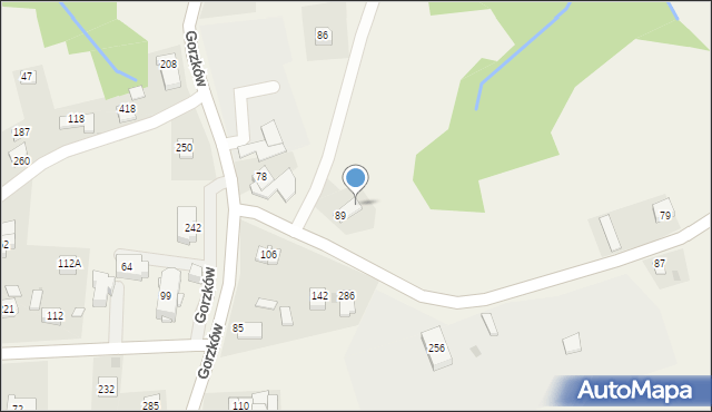 Gorzków, Gorzków, 89A, mapa Gorzków