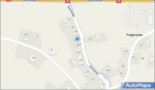 Gorzków, Gorzków, 114, mapa Gorzków