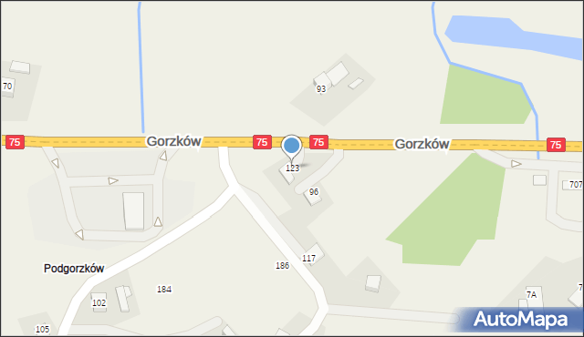 Gorzków, Gorzków, 123, mapa Gorzków