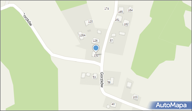 Gorzków, Gorzków, 132, mapa Gorzków