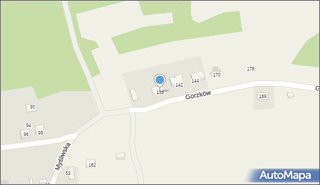 Gorzków, Gorzków, 136, mapa Gorzków