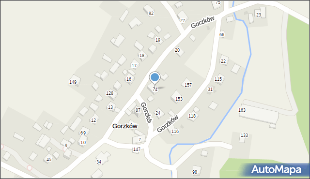 Gorzków, Gorzków, 74, mapa Gorzków