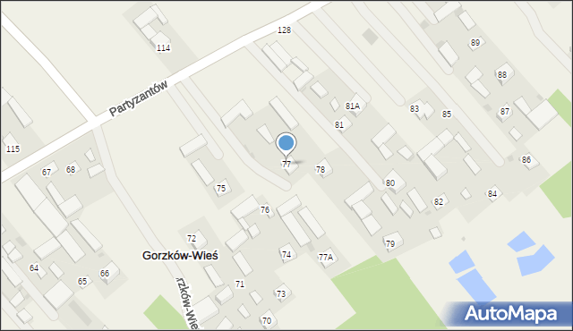 Gorzków-Wieś, Gorzków-Wieś, 77, mapa Gorzków-Wieś