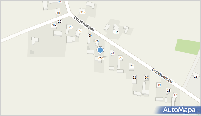 Gorzkowiczki, Gorzkowiczki, 25A, mapa Gorzkowiczki