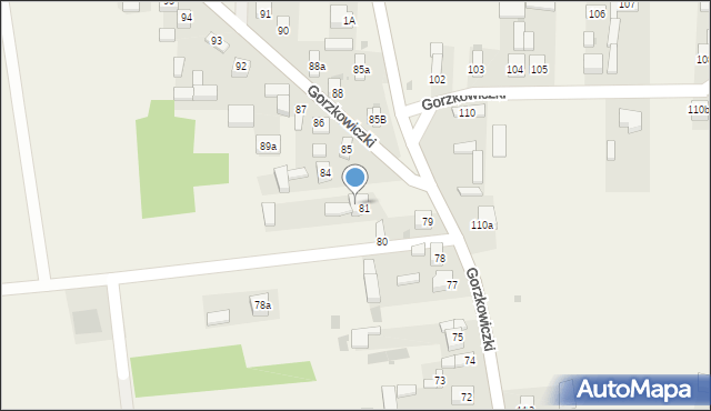 Gorzkowiczki, Gorzkowiczki, 82, mapa Gorzkowiczki