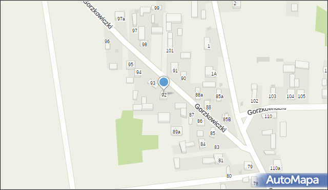 Gorzkowiczki, Gorzkowiczki, 92, mapa Gorzkowiczki