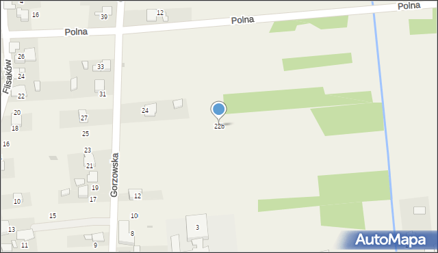 Gorzów, Gorzowska, 22b, mapa Gorzów