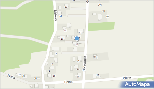 Gorzów, Gorzowska, 47, mapa Gorzów
