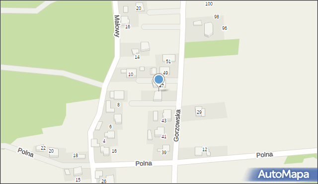Gorzów, Gorzowska, 47a, mapa Gorzów