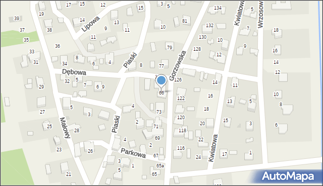 Gorzów, Gorzowska, 66, mapa Gorzów