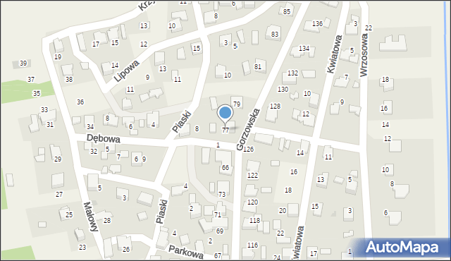 Gorzów, Gorzowska, 77, mapa Gorzów