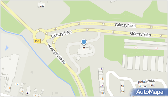 Gorzów Wielkopolski, Górczyńska, 57, mapa Gorzów Wielkopolski