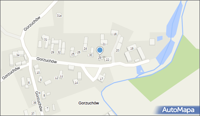 Gorzuchów, Gorzuchów, 23, mapa Gorzuchów