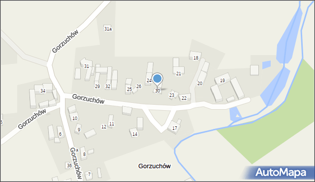 Gorzuchów, Gorzuchów, 30, mapa Gorzuchów