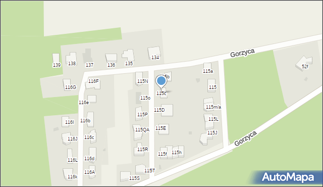 Gorzyca, Gorzyca, 115c, mapa Gorzyca