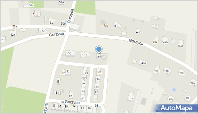 Gorzyca, Gorzyca, 59, mapa Gorzyca