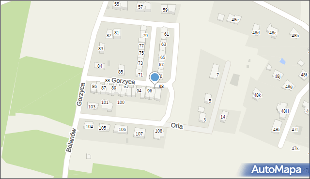 Gorzyca, Gorzyca, 97, mapa Gorzyca