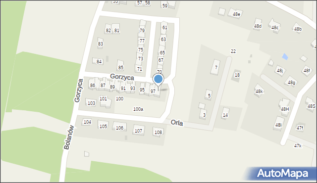 Gorzyca, Gorzyca, 98, mapa Gorzyca