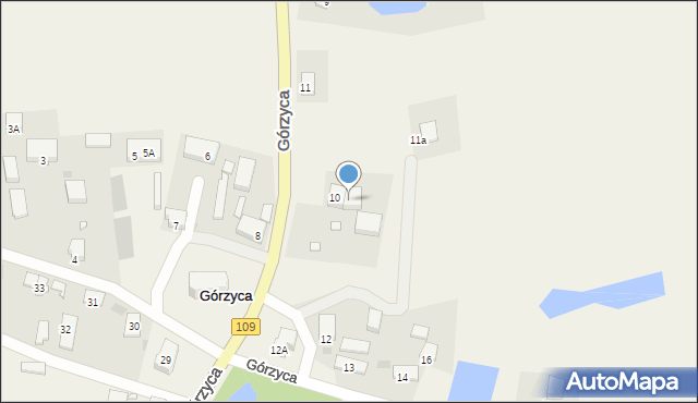 Górzyca, Górzyca, 10A, mapa Górzyca