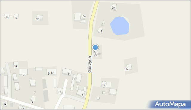 Górzyca, Górzyca, 11, mapa Górzyca