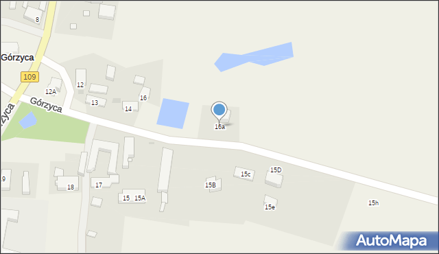 Górzyca, Górzyca, 16a, mapa Górzyca